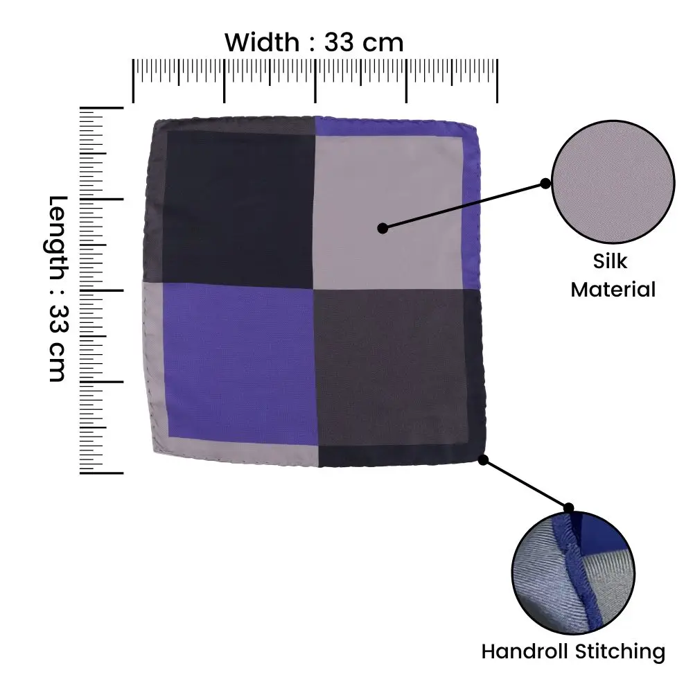 Purple Italian Silk Pocket Square for Men