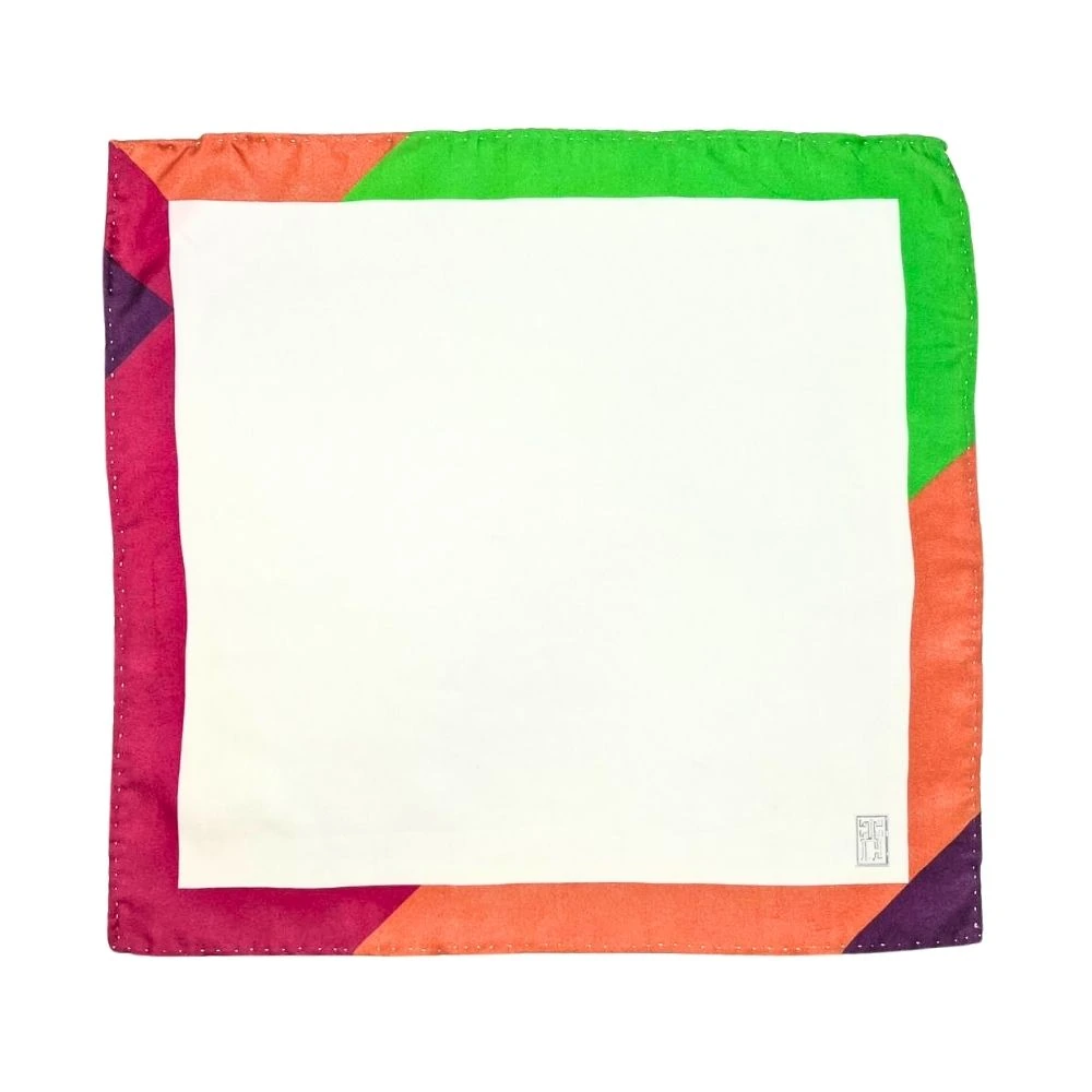 Multicolor Italian Silk Pocket Square for Men