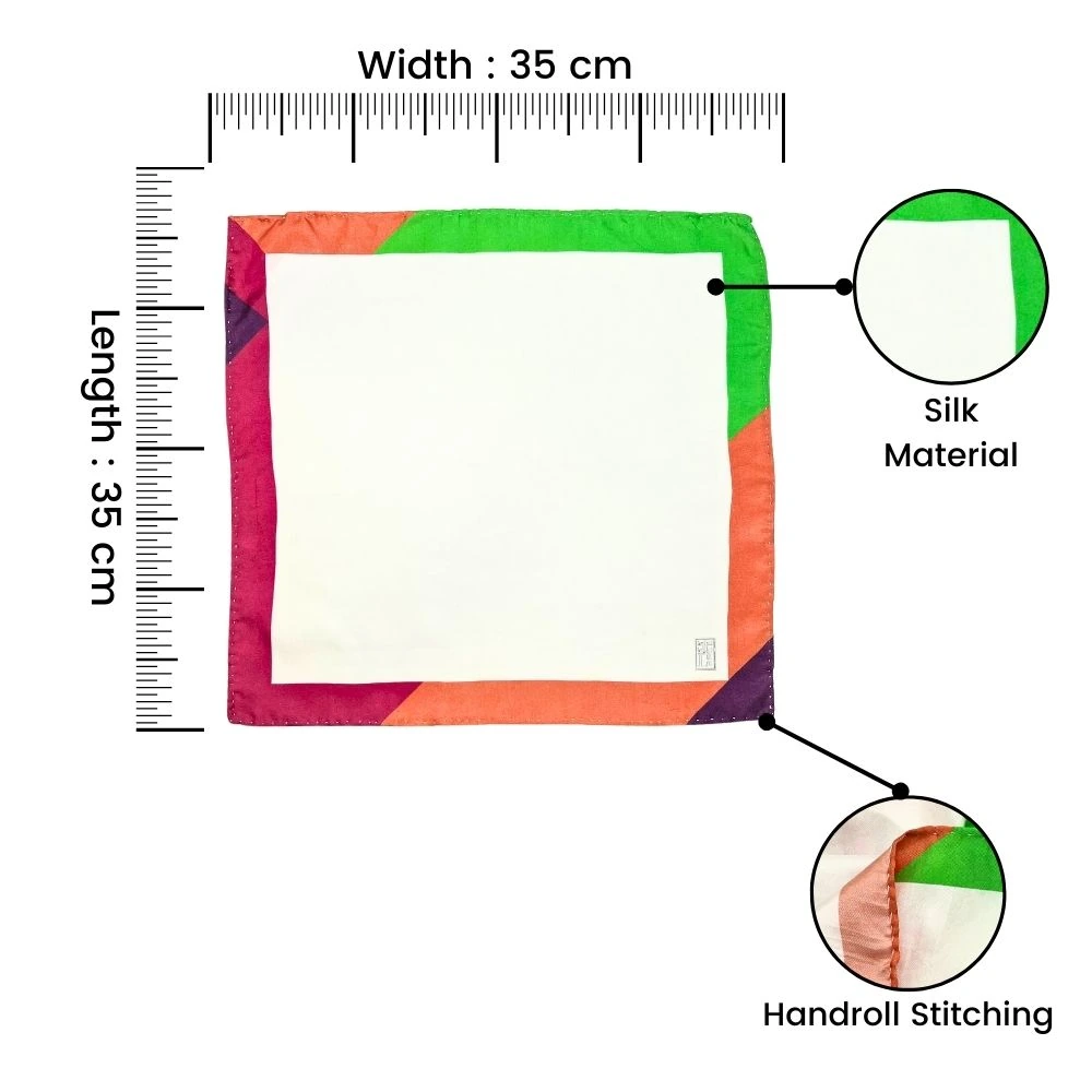 Multicolor Italian Silk Pocket Square for Men