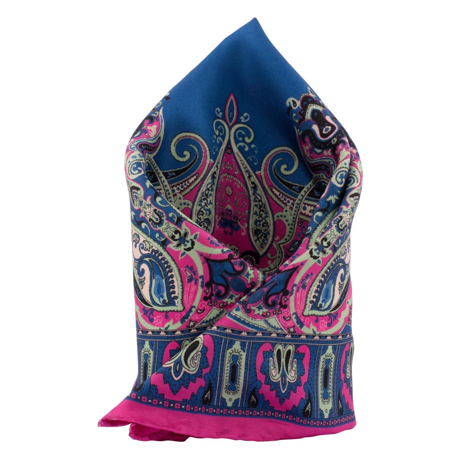 Pink Paisley Italian Silk Pocket Square for Men