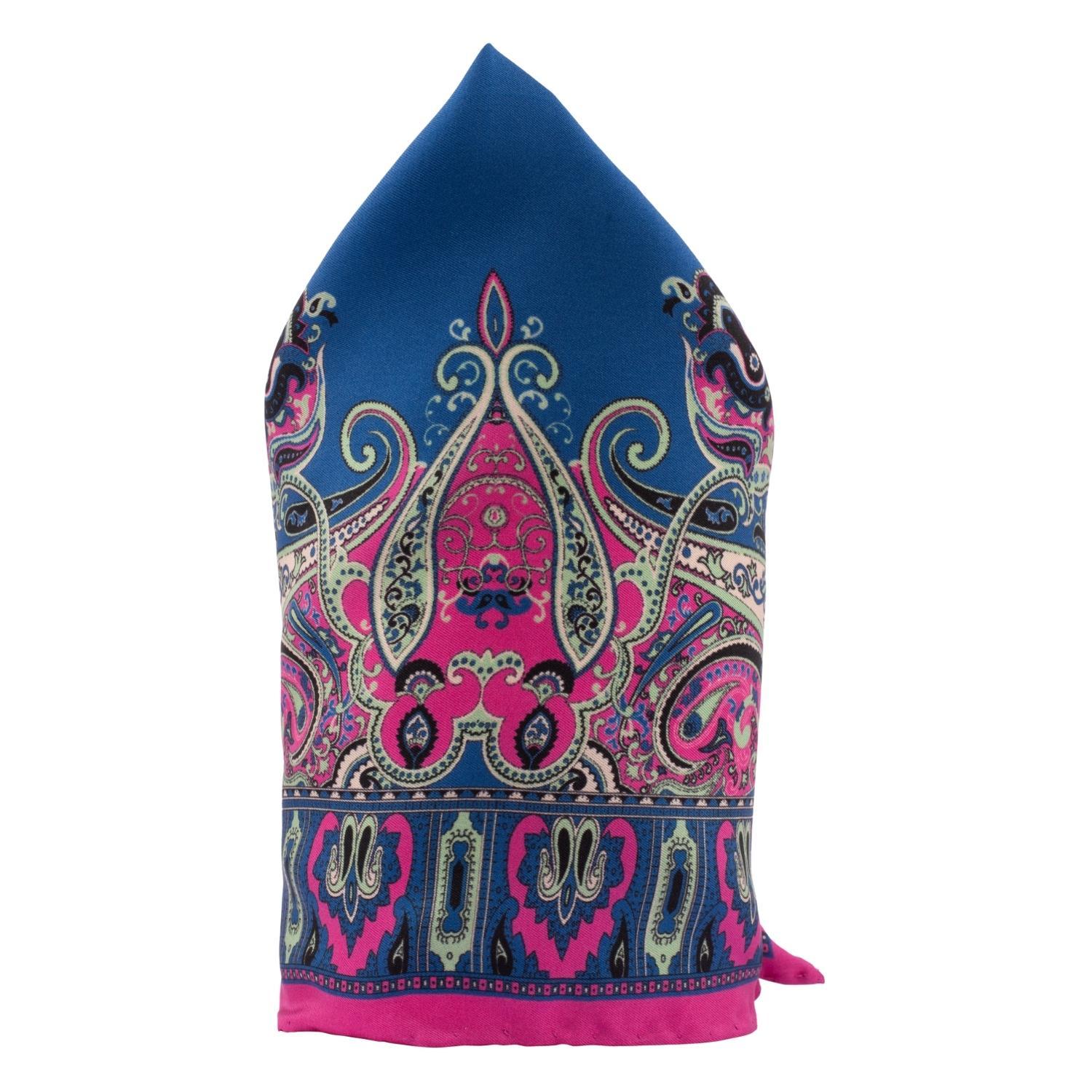 Pink Paisley Italian Silk Pocket Square for Men