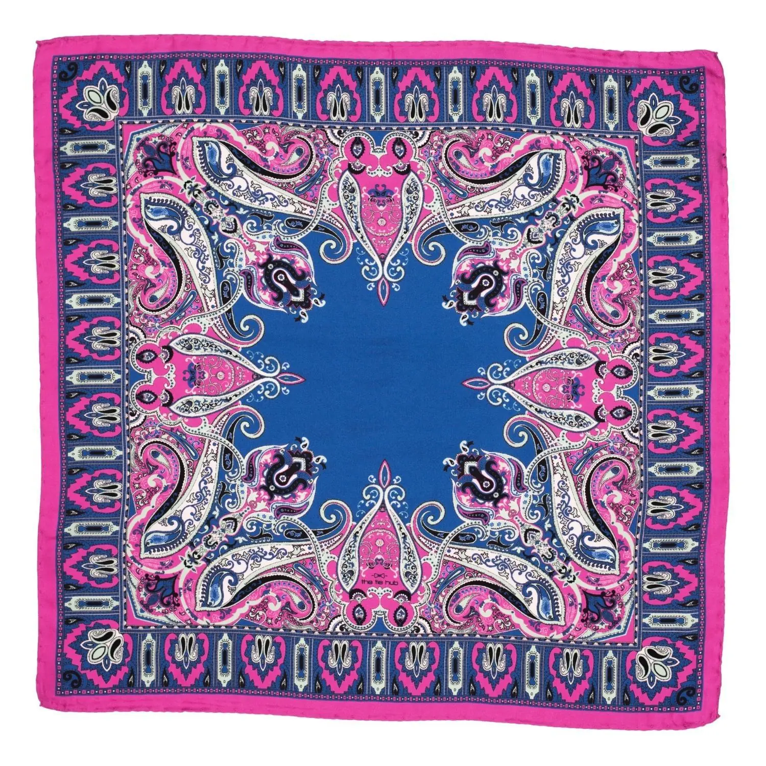 Pink Paisley Italian Silk Pocket Square for Men