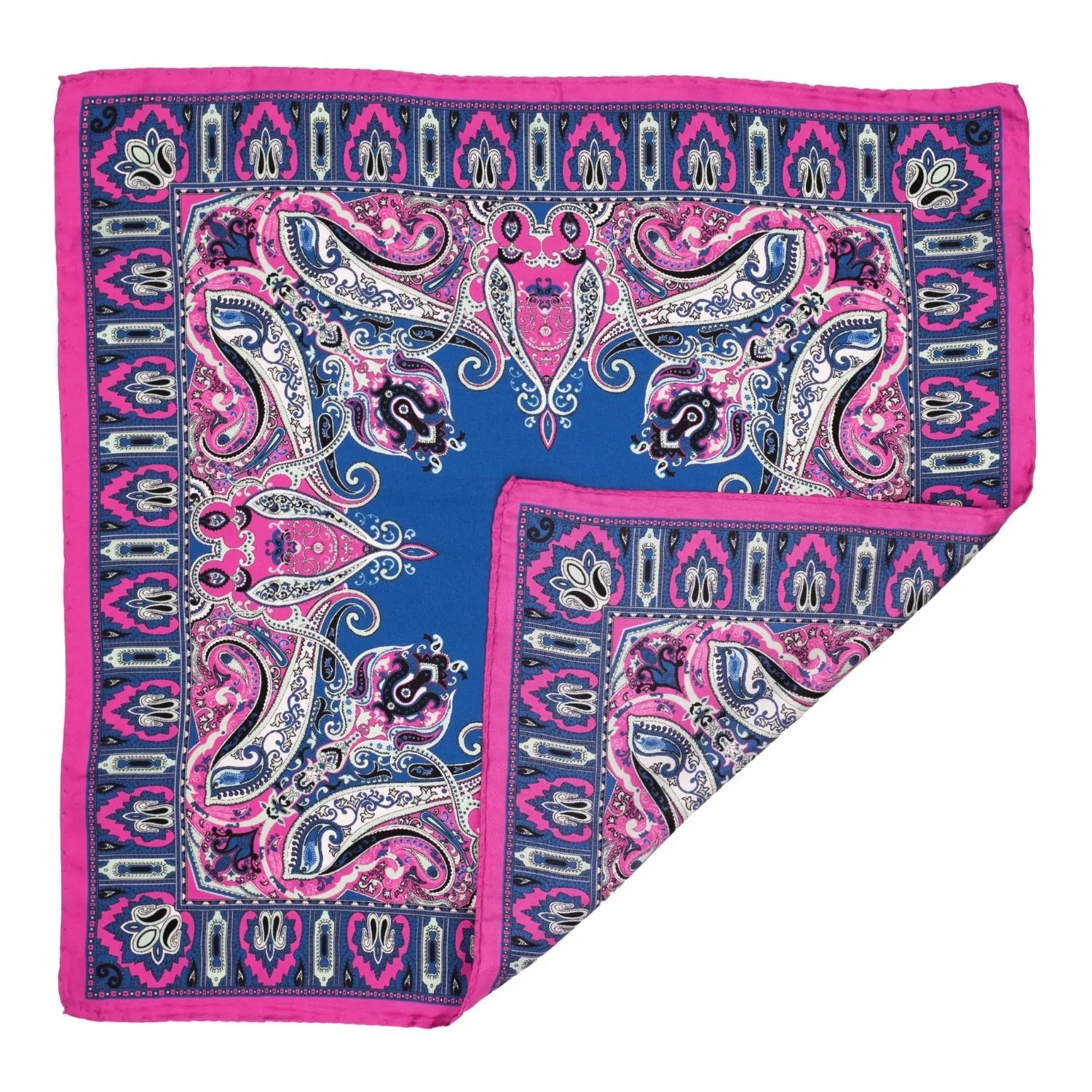 Pink Paisley Italian Silk Pocket Square for Men