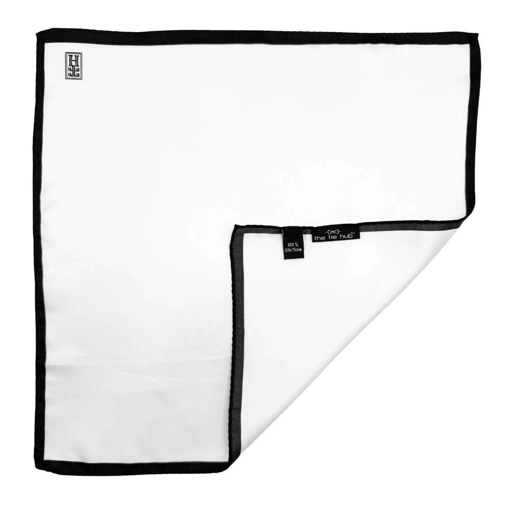 White Italian Silk Pocket Square for Men