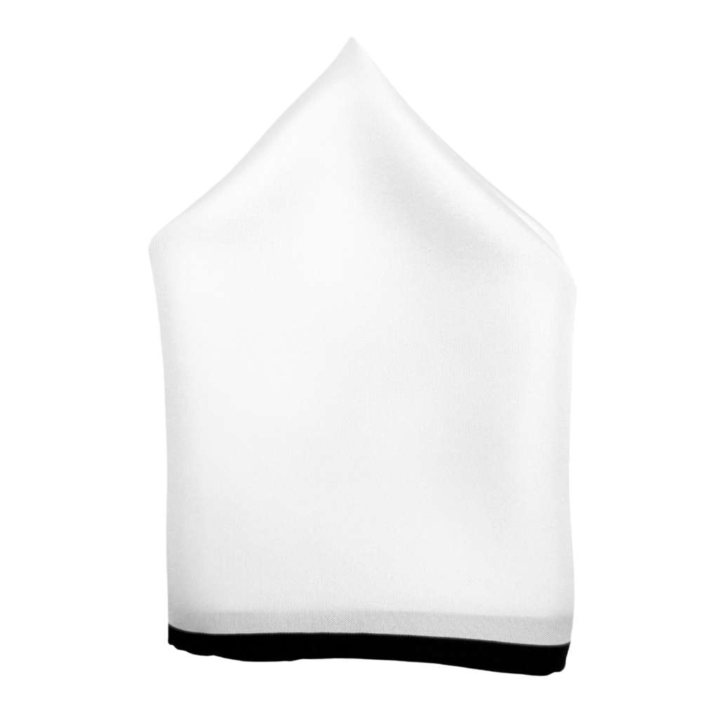 White Italian Silk Pocket Square for Men