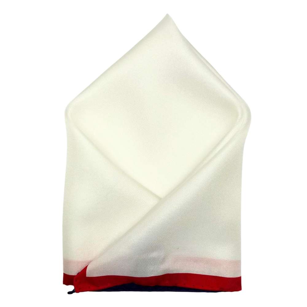 White Italian Silk Pocket Square for Men