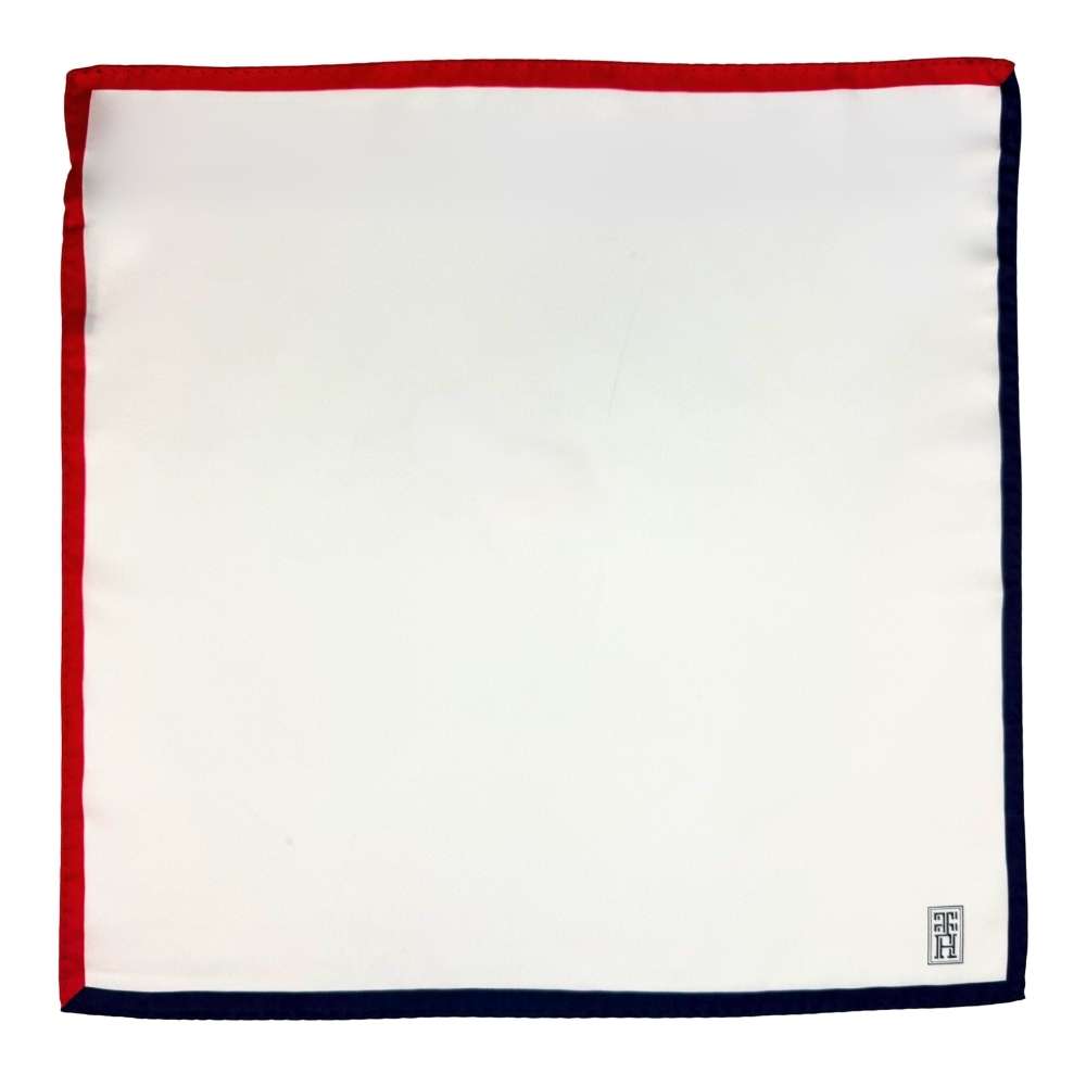 White Italian Silk Pocket Square for Men