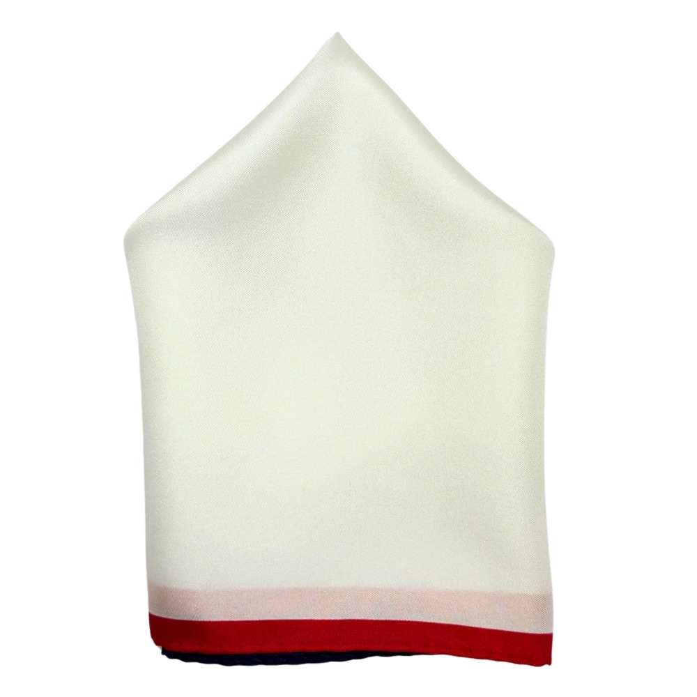 White Italian Silk Pocket Square for Men