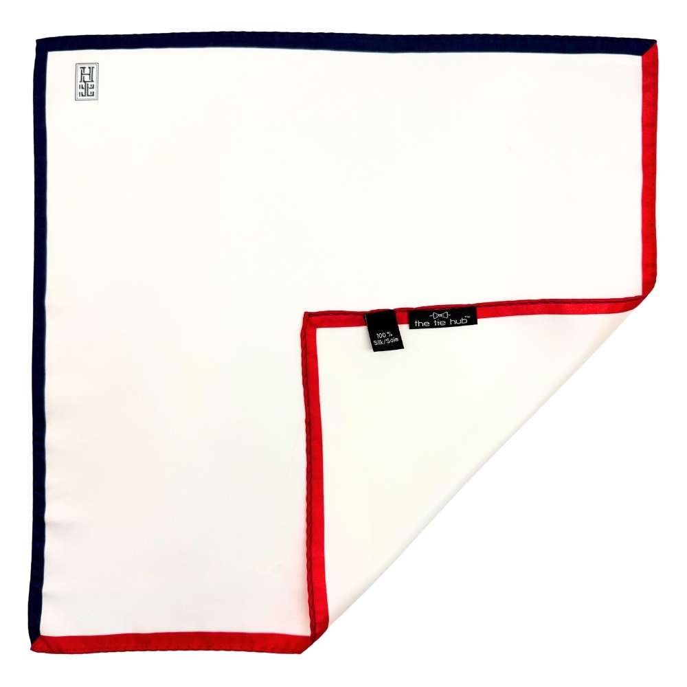 White Italian Silk Pocket Square for Men