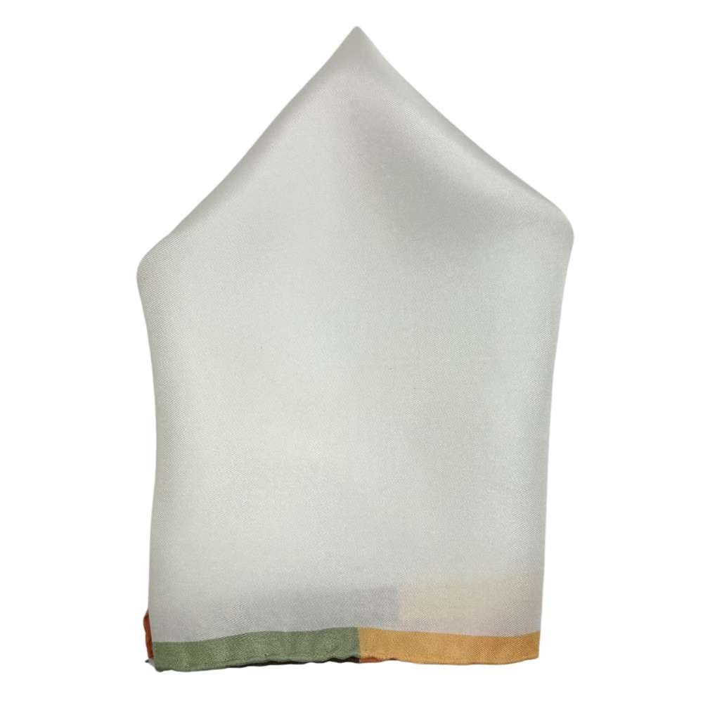 White Italian Silk Pocket Square for Men