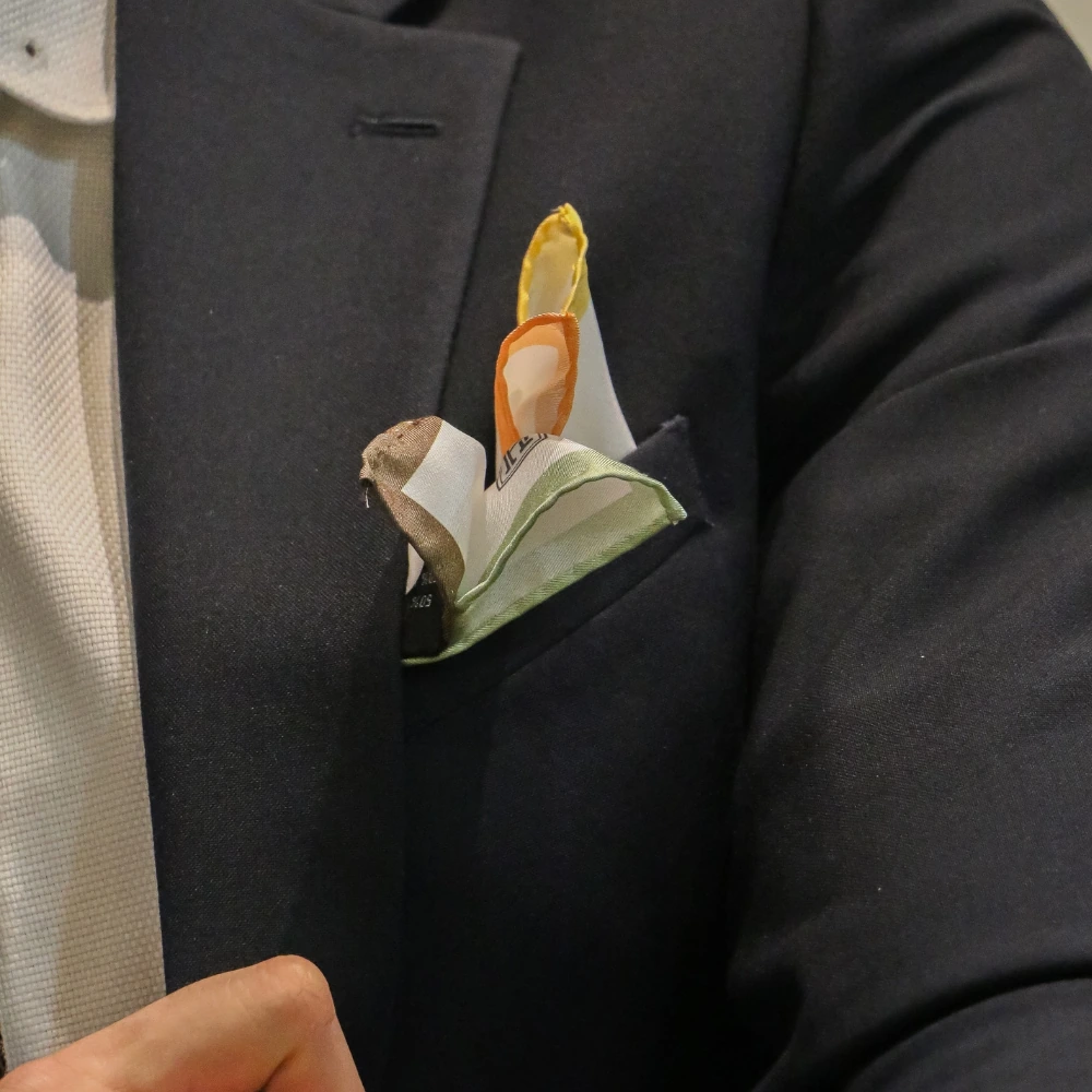 White Italian Silk Pocket Square for Men