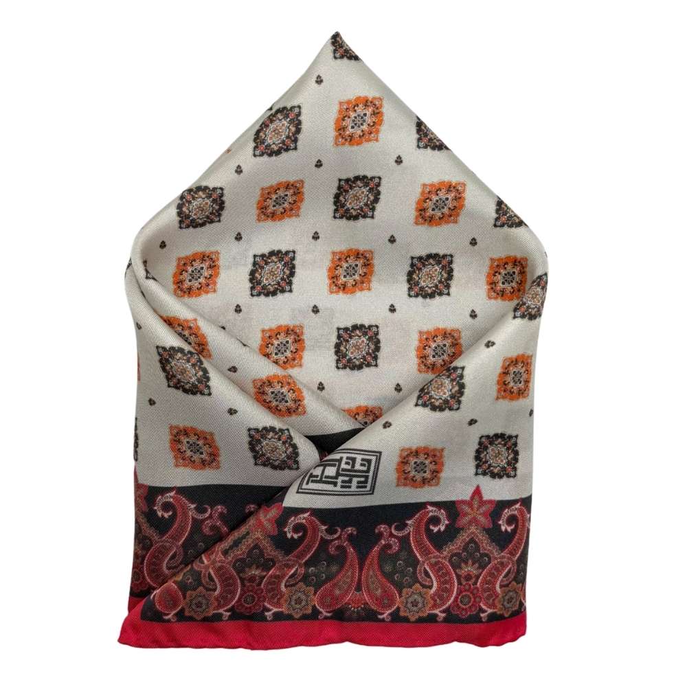 Pink Paisley Italian Silk Pocket Square for Men