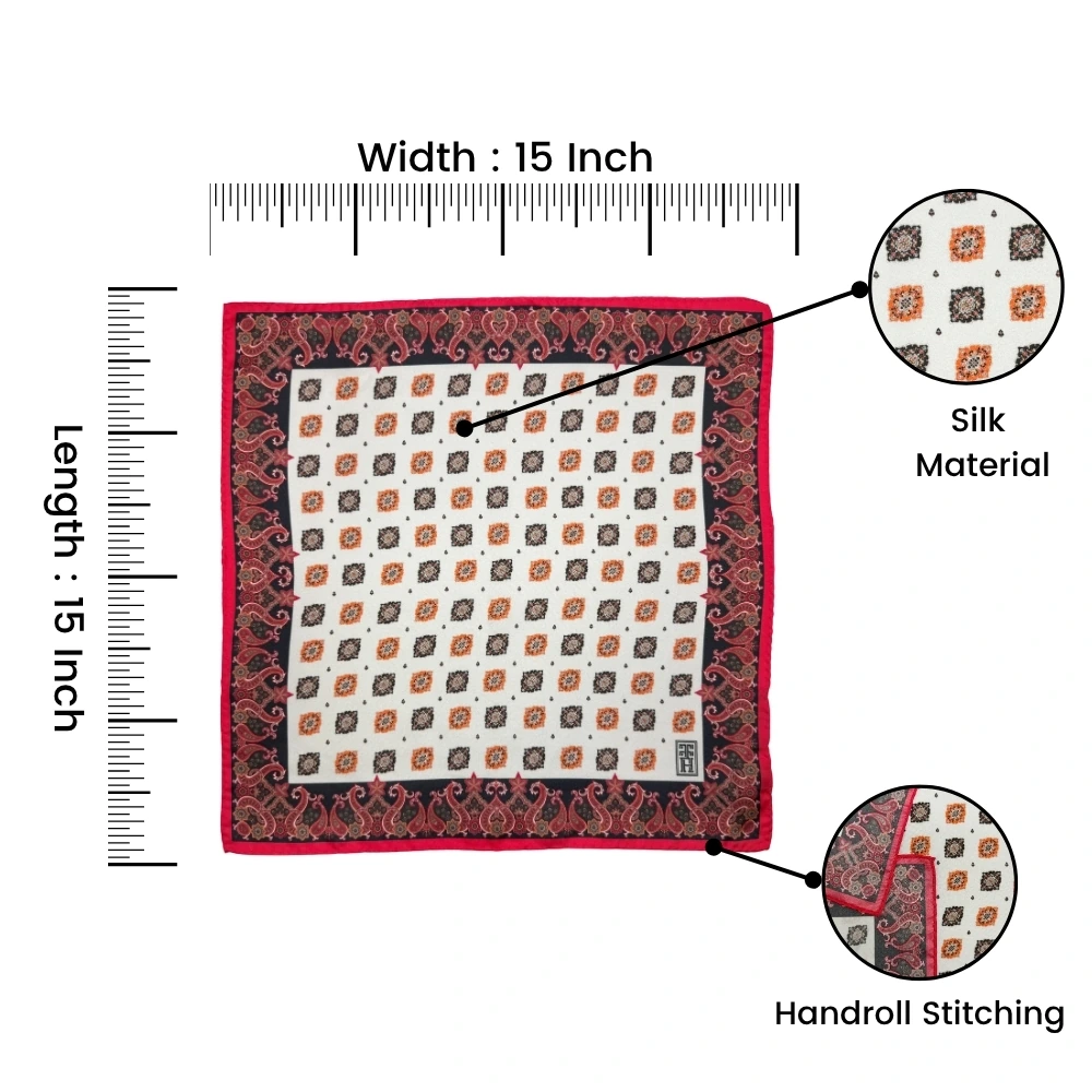 Pink Paisley Italian Silk Pocket Square for Men