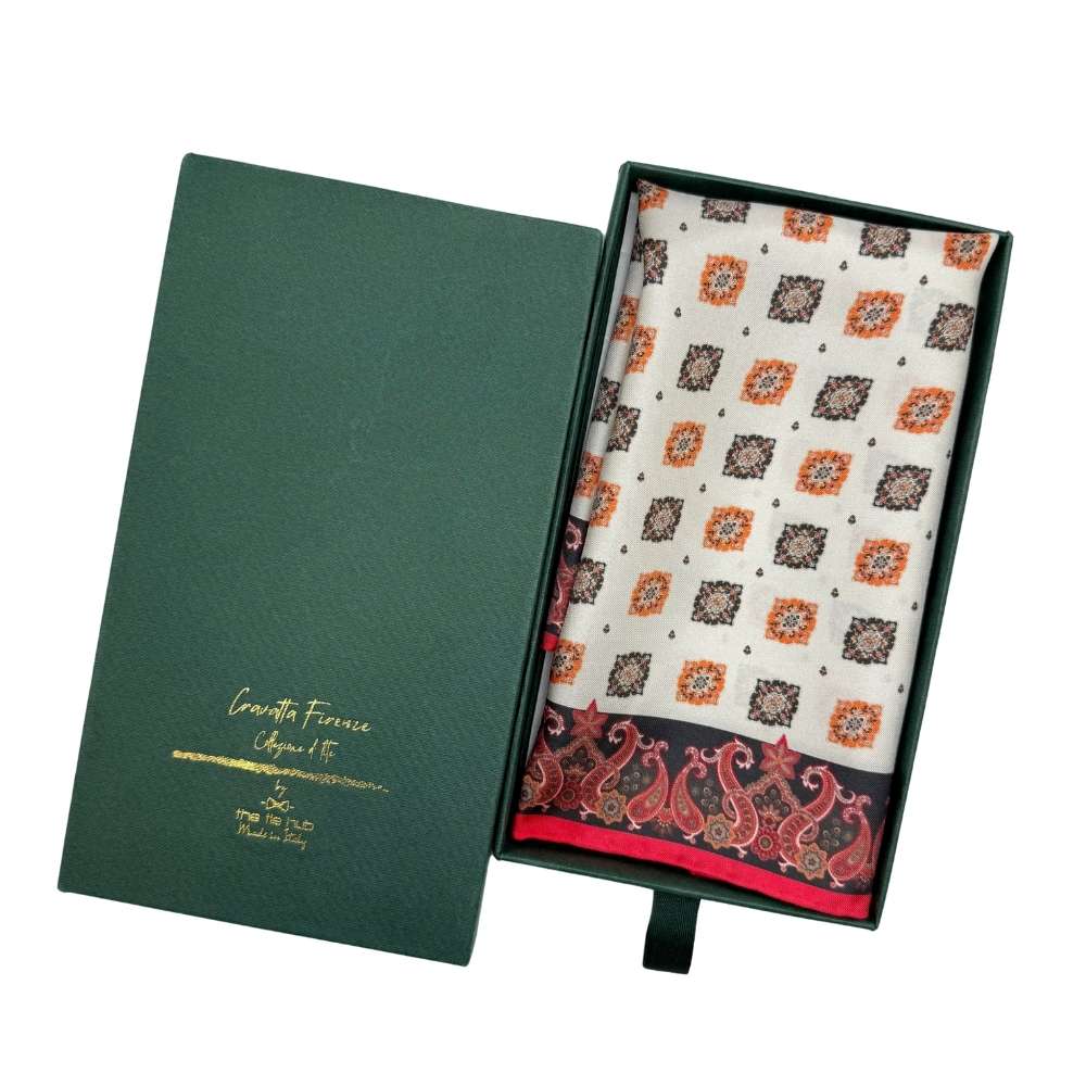 Pink Paisley Italian Silk Pocket Square for Men
