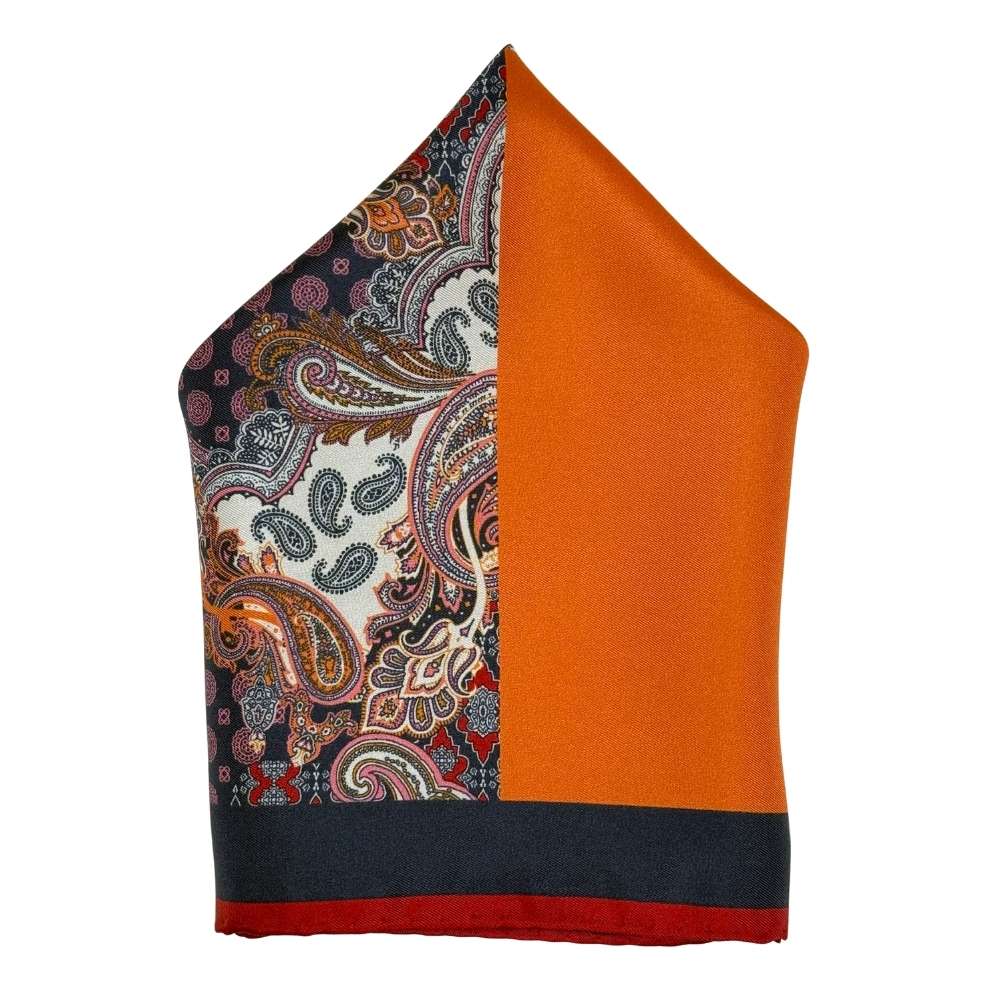 Multicolor Paisley Italian Silk Pocket Square for Men