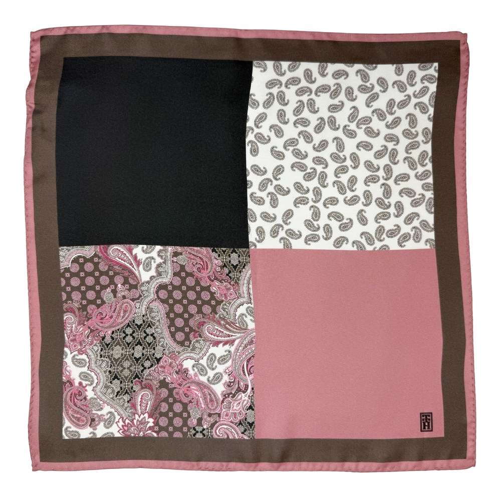 Pink Paisley Italian Silk Pocket Square for Men