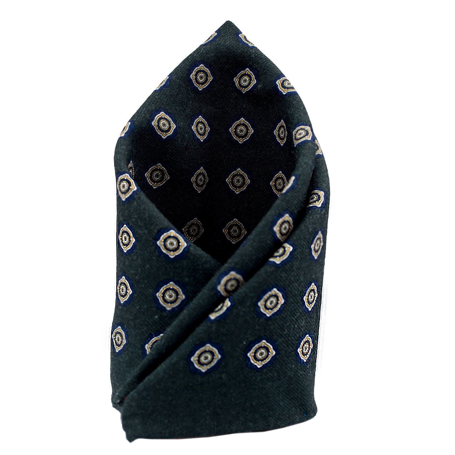 Green Geometric Pocket Square for Men