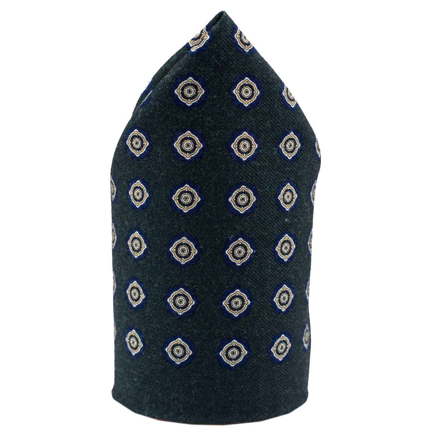 Green Geometric Pocket Square for Men