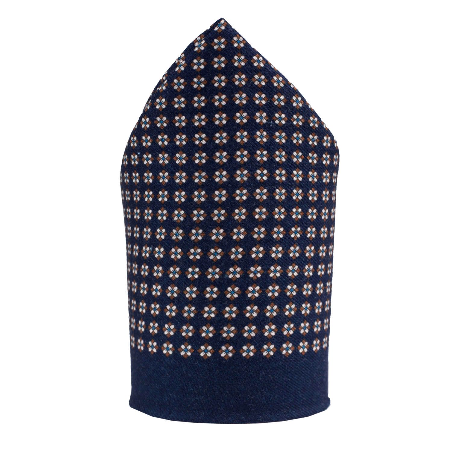 Blue Floral Pocket Square for Men