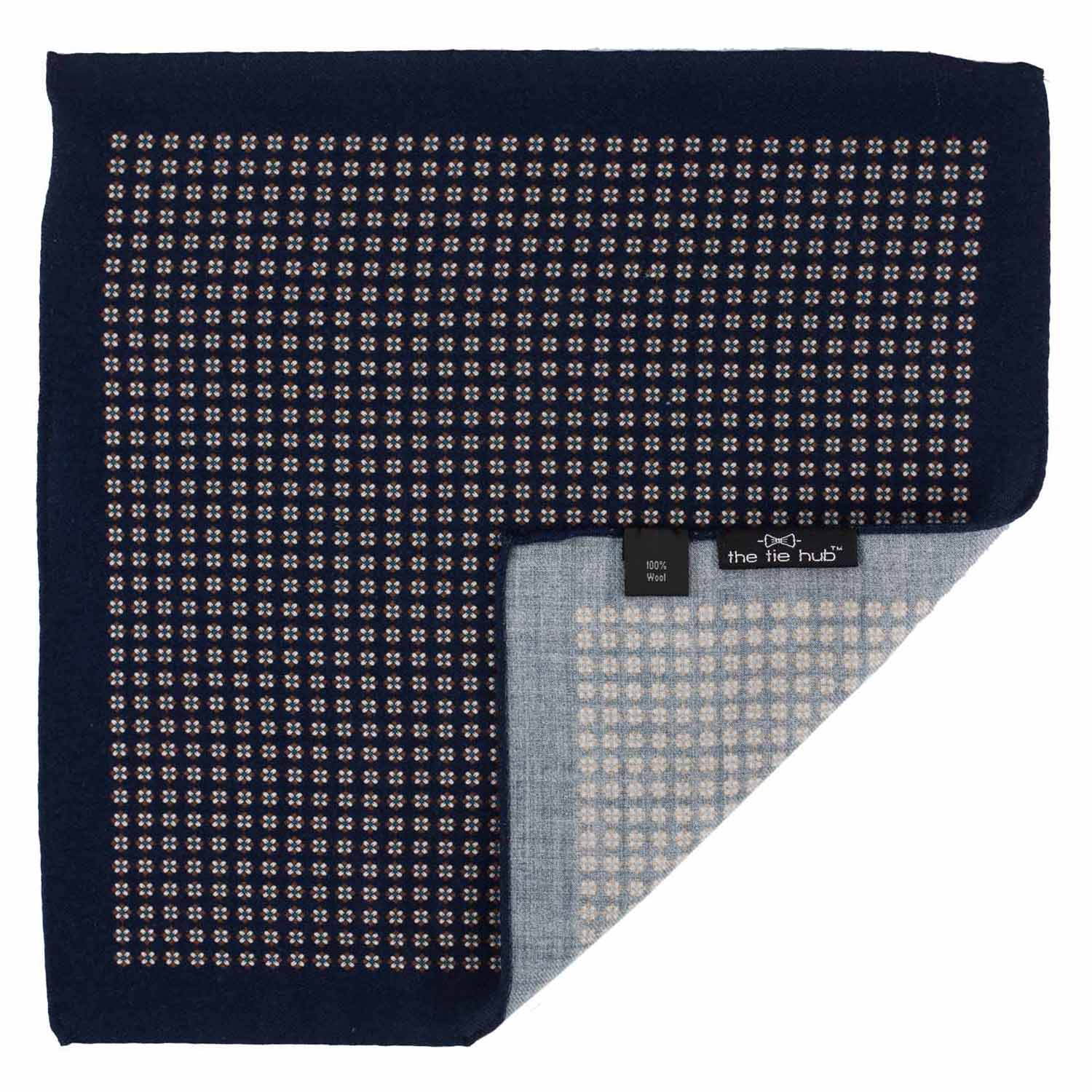 Blue Floral Pocket Square for Men