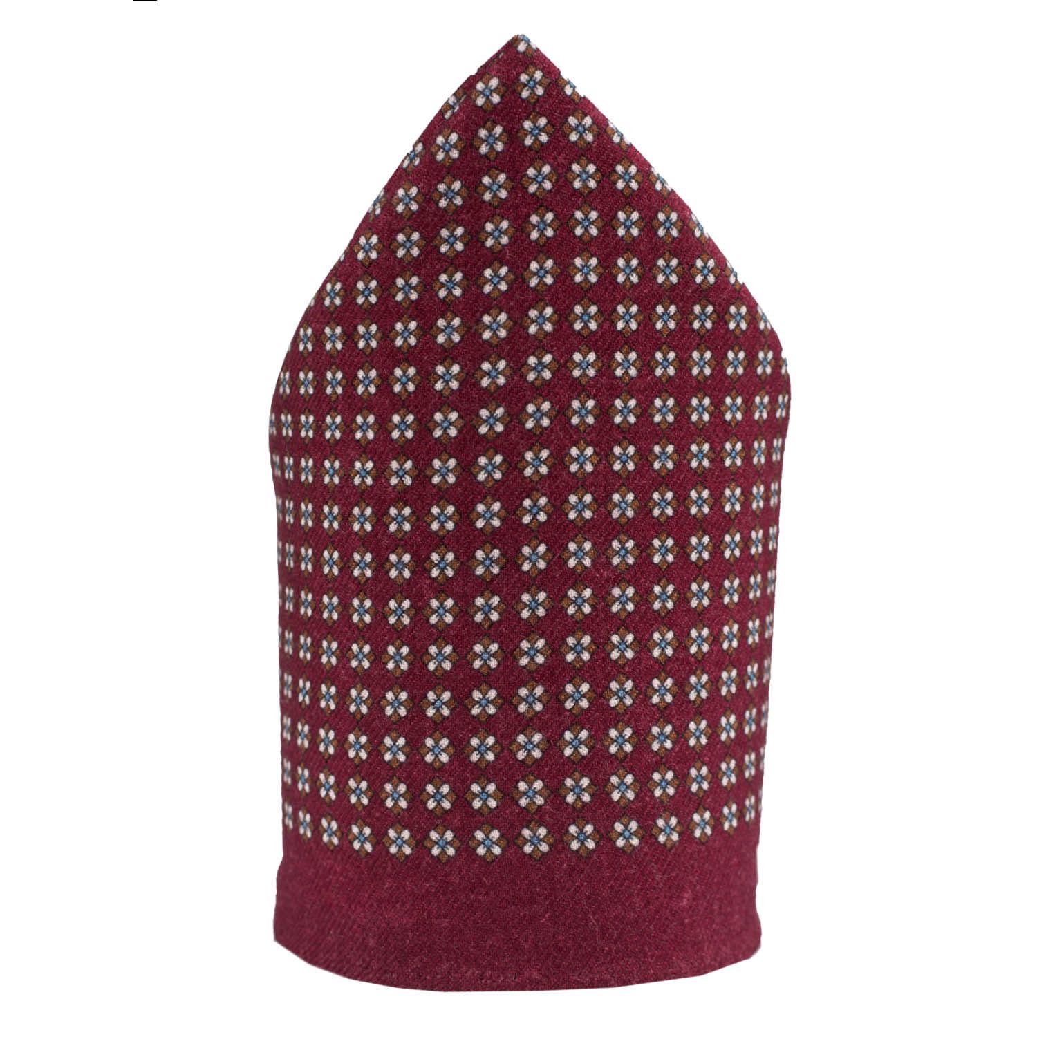 Burgundy Floral Pocket Square for Men