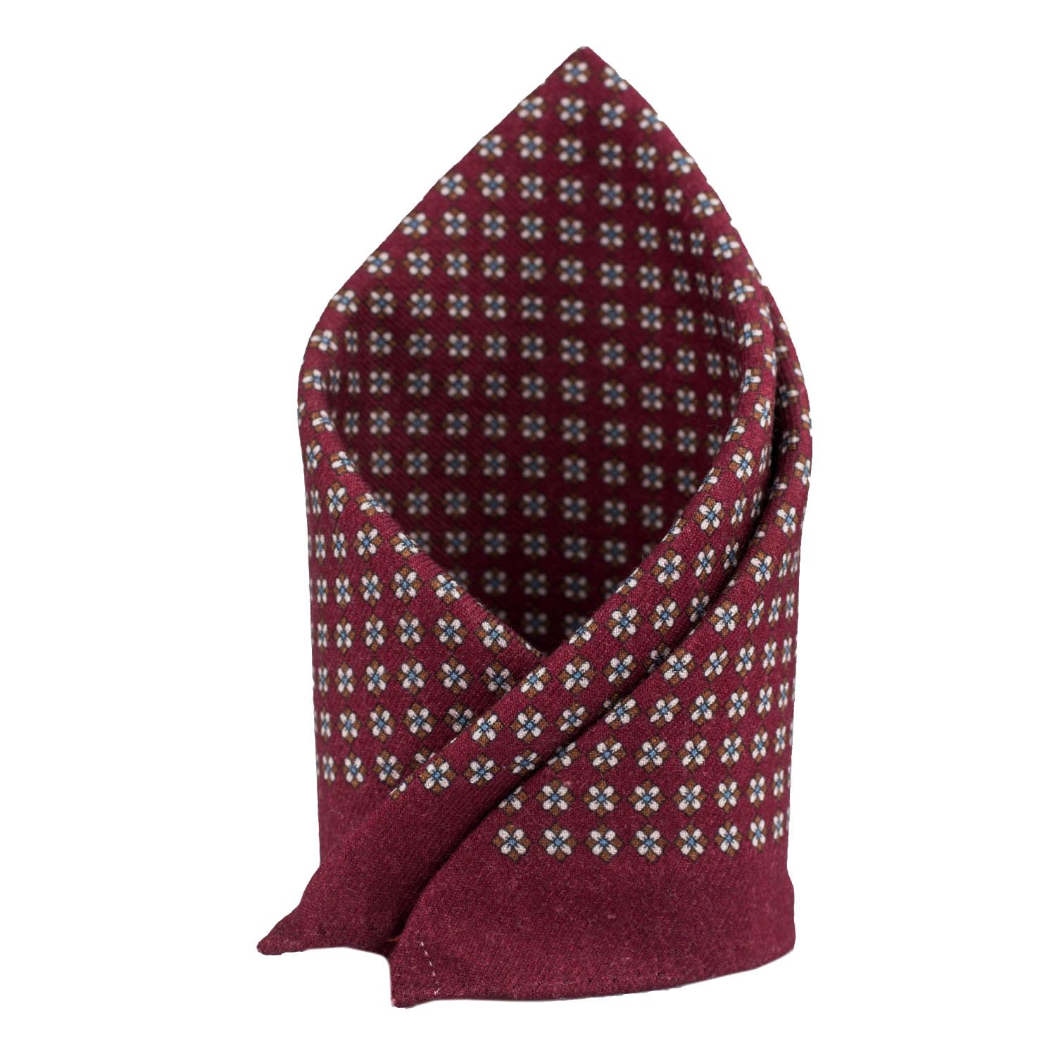 Burgundy Floral Pocket Square for Men