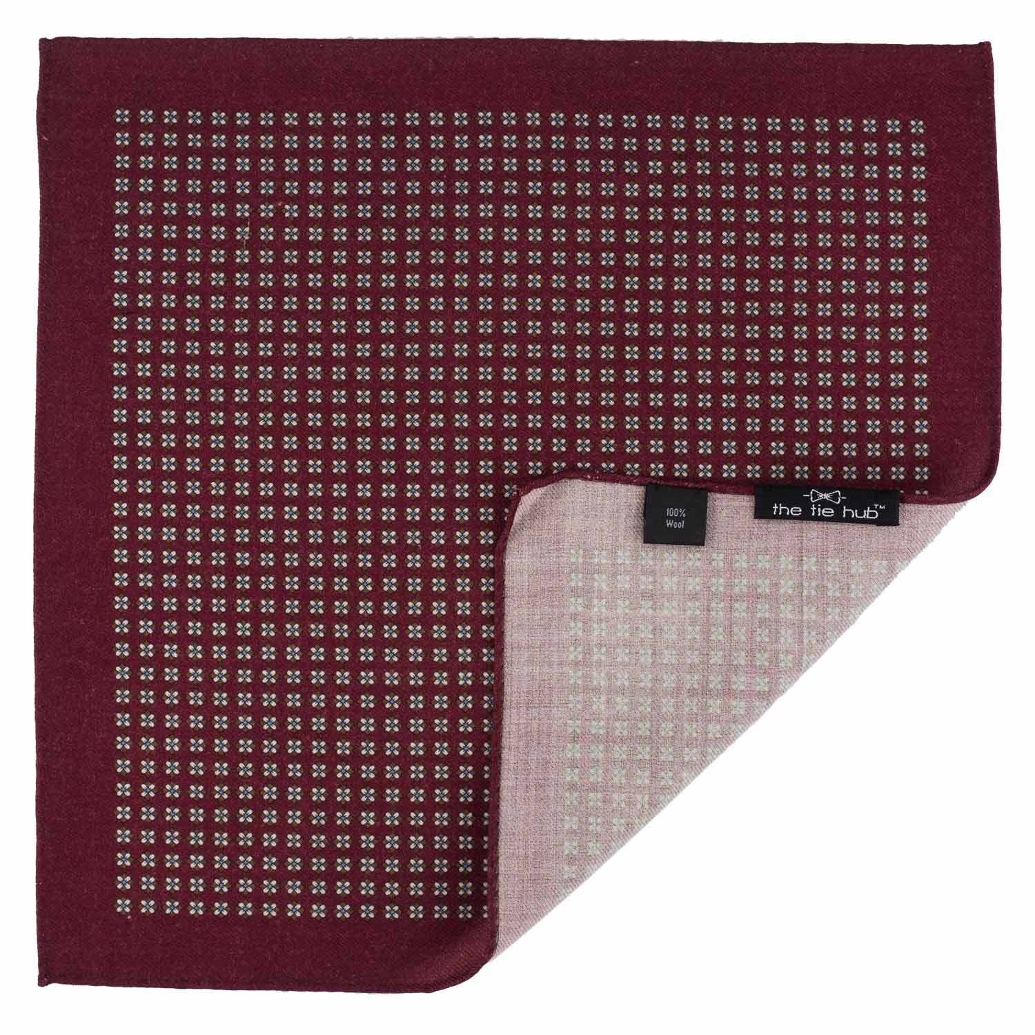 Burgundy Floral Pocket Square for Men