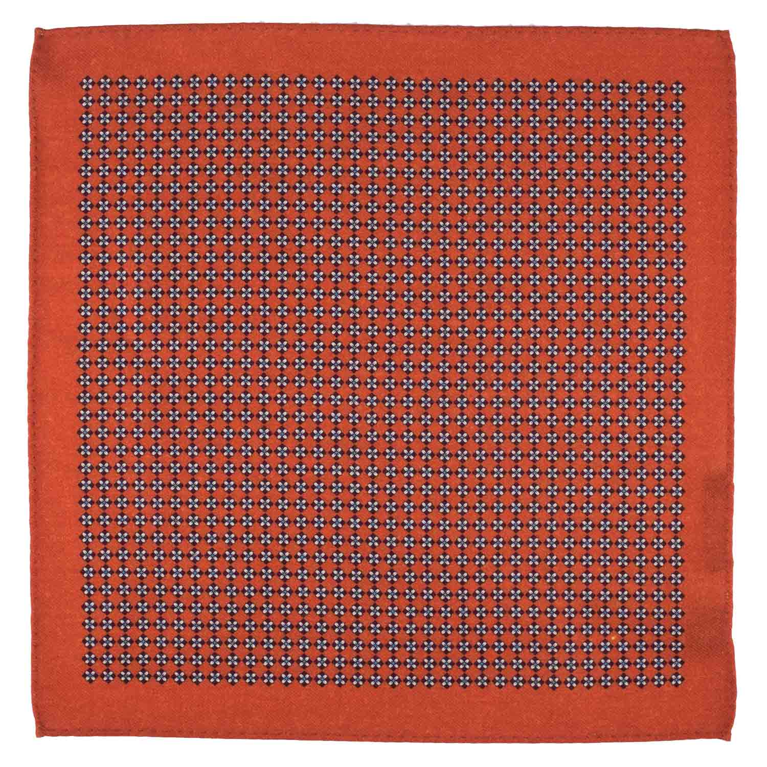 Orange Floral Pocket Square for Men