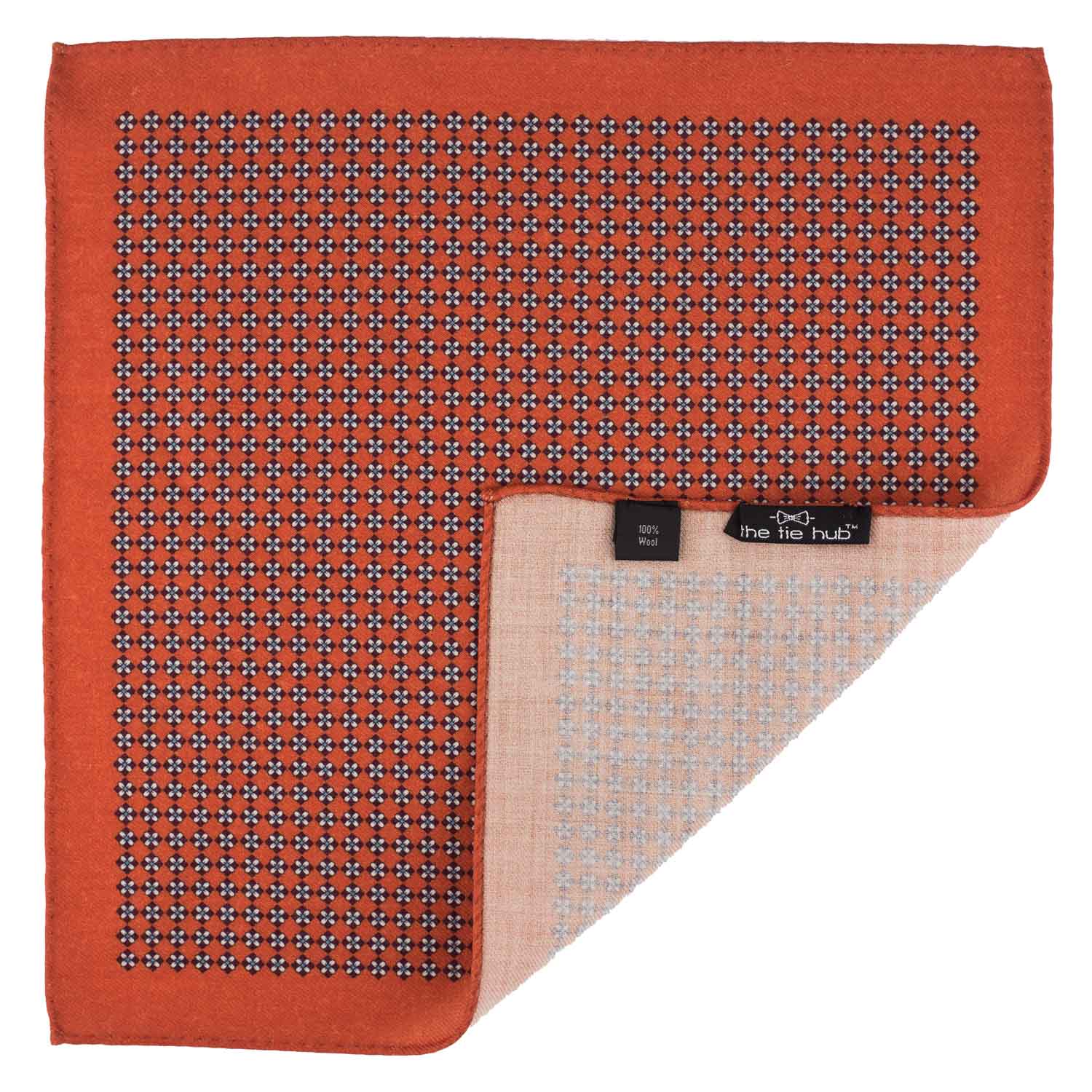 Orange Floral Pocket Square for Men