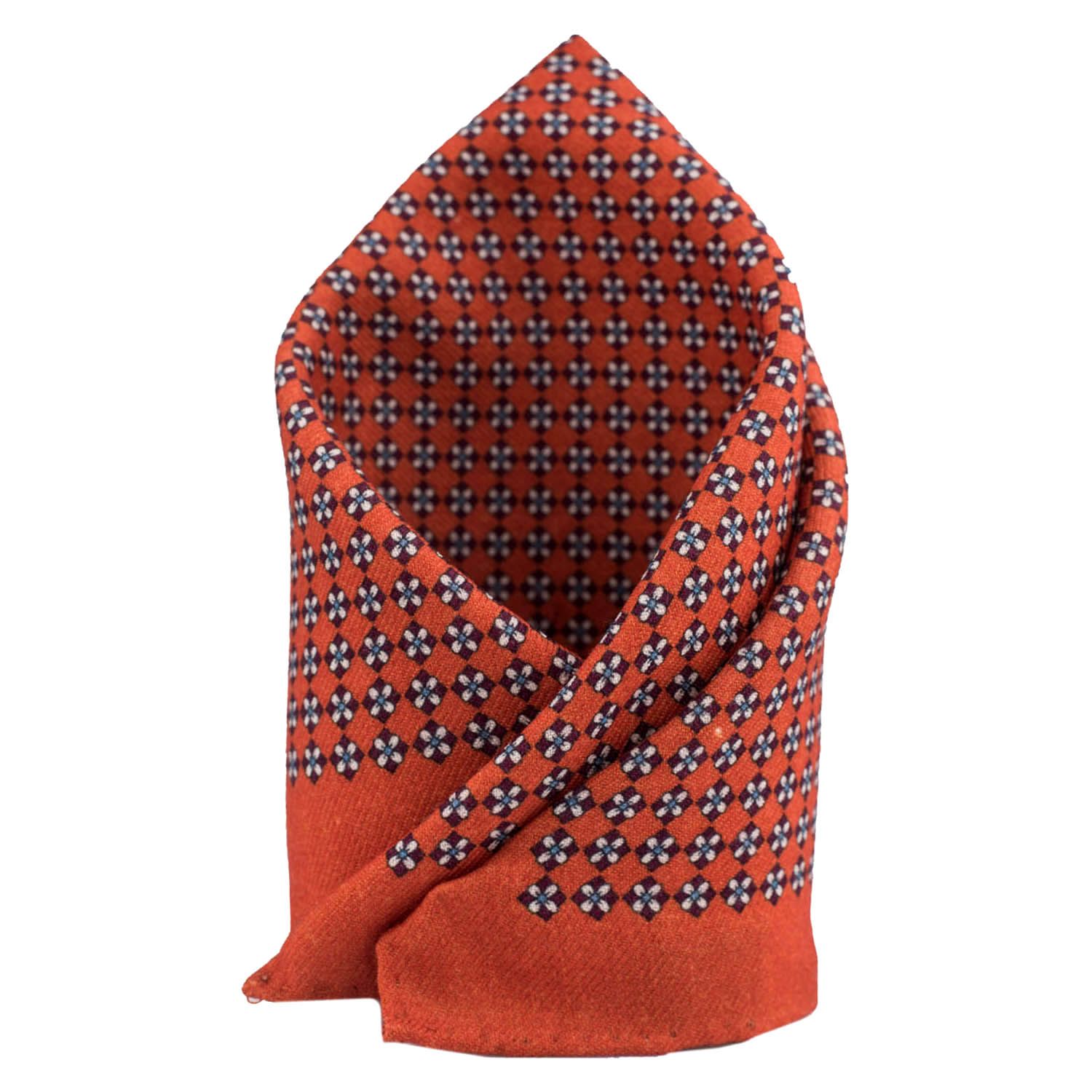 Orange Floral Pocket Square for Men