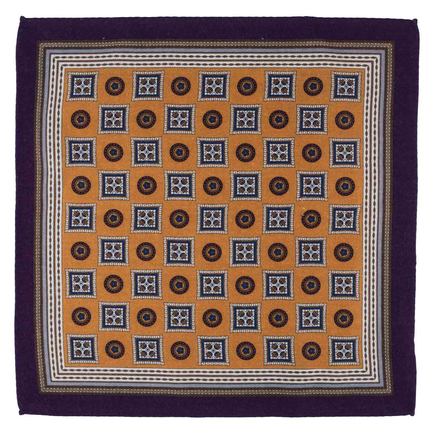Yellow Geometric Pocket Square for Men