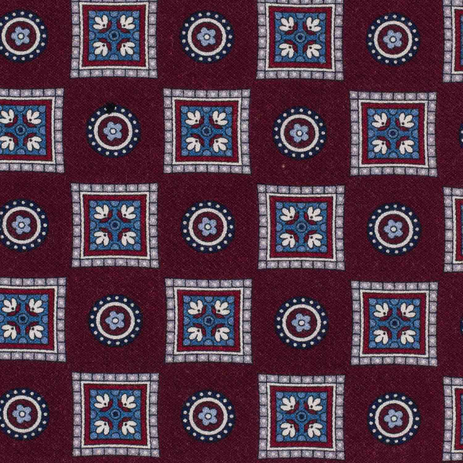 Burgundy Geometric Pocket Square for Men