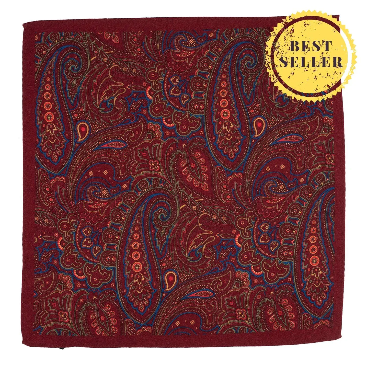 Red Paisley Pocket Square for Men