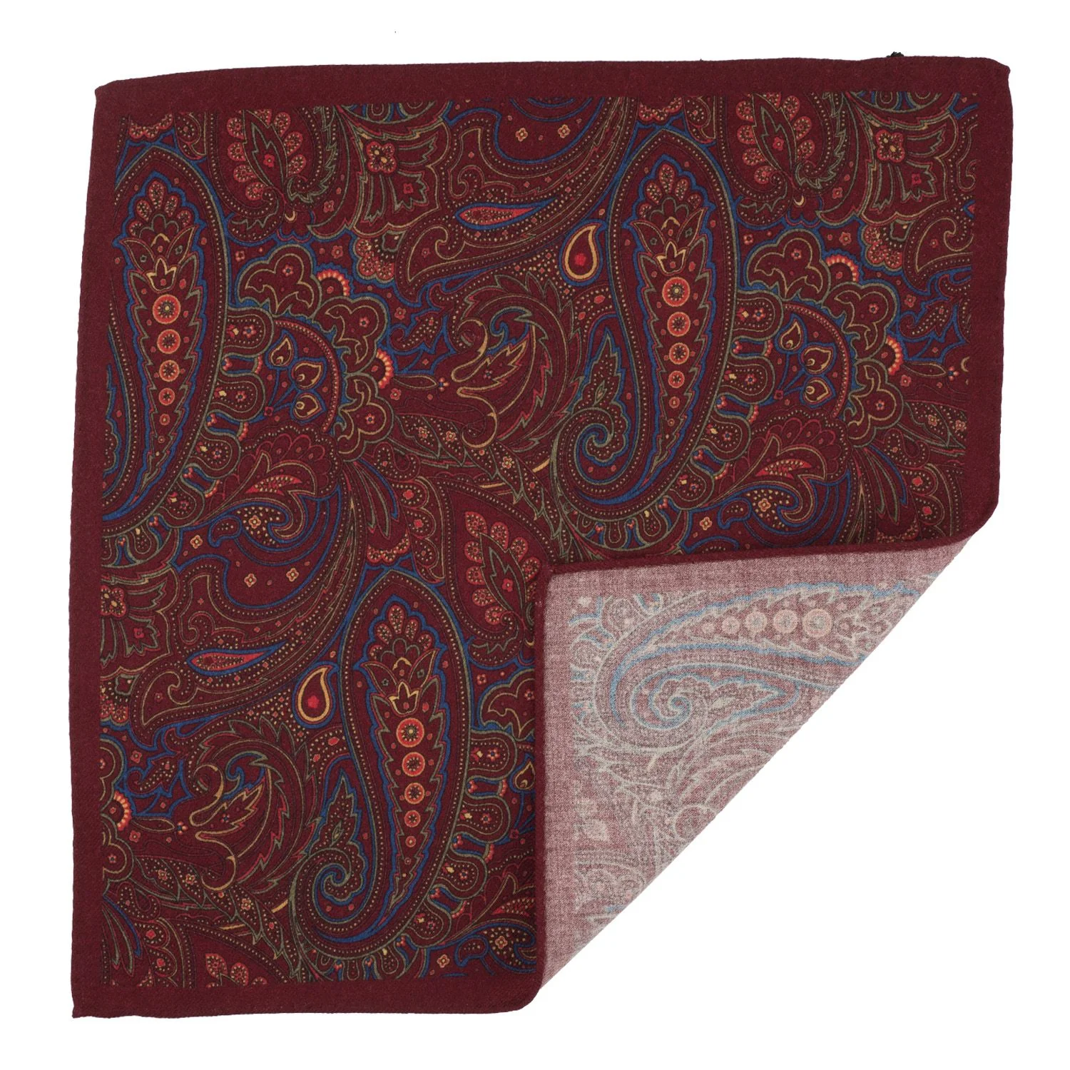 Red Paisley Pocket Square for Men