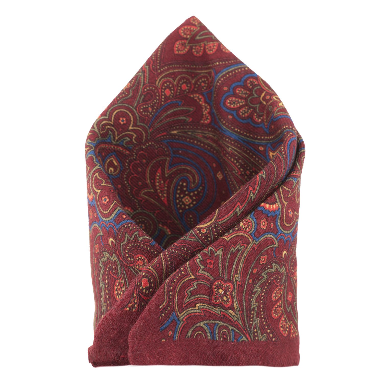 Red Paisley Pocket Square for Men