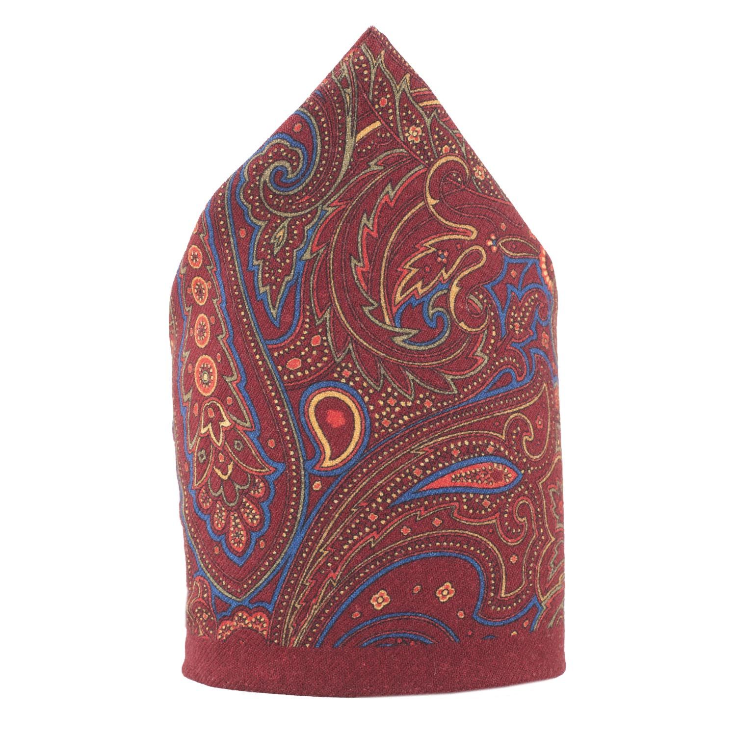 Red Paisley Pocket Square for Men