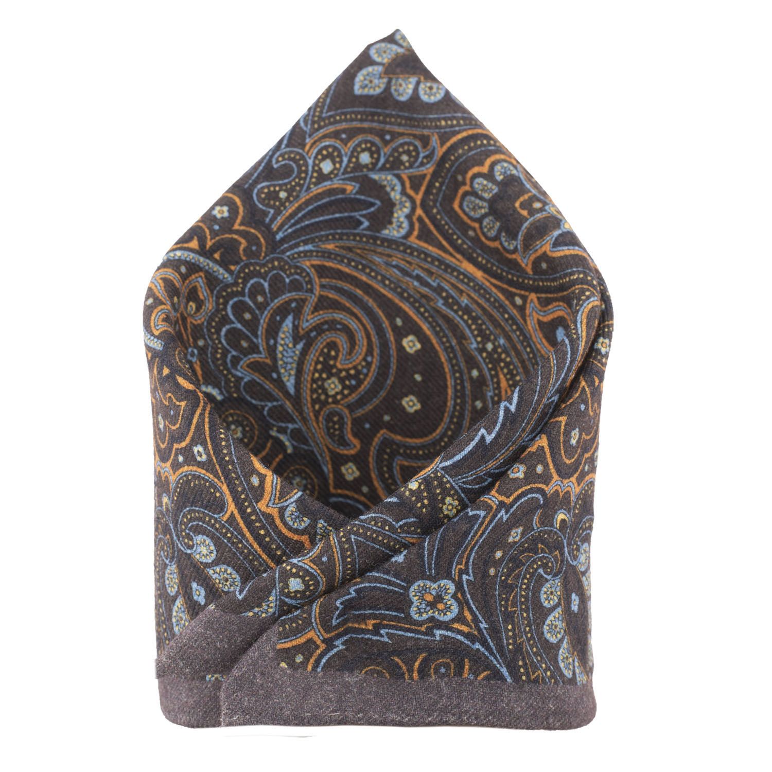Brown Paisley Pocket Square for Men