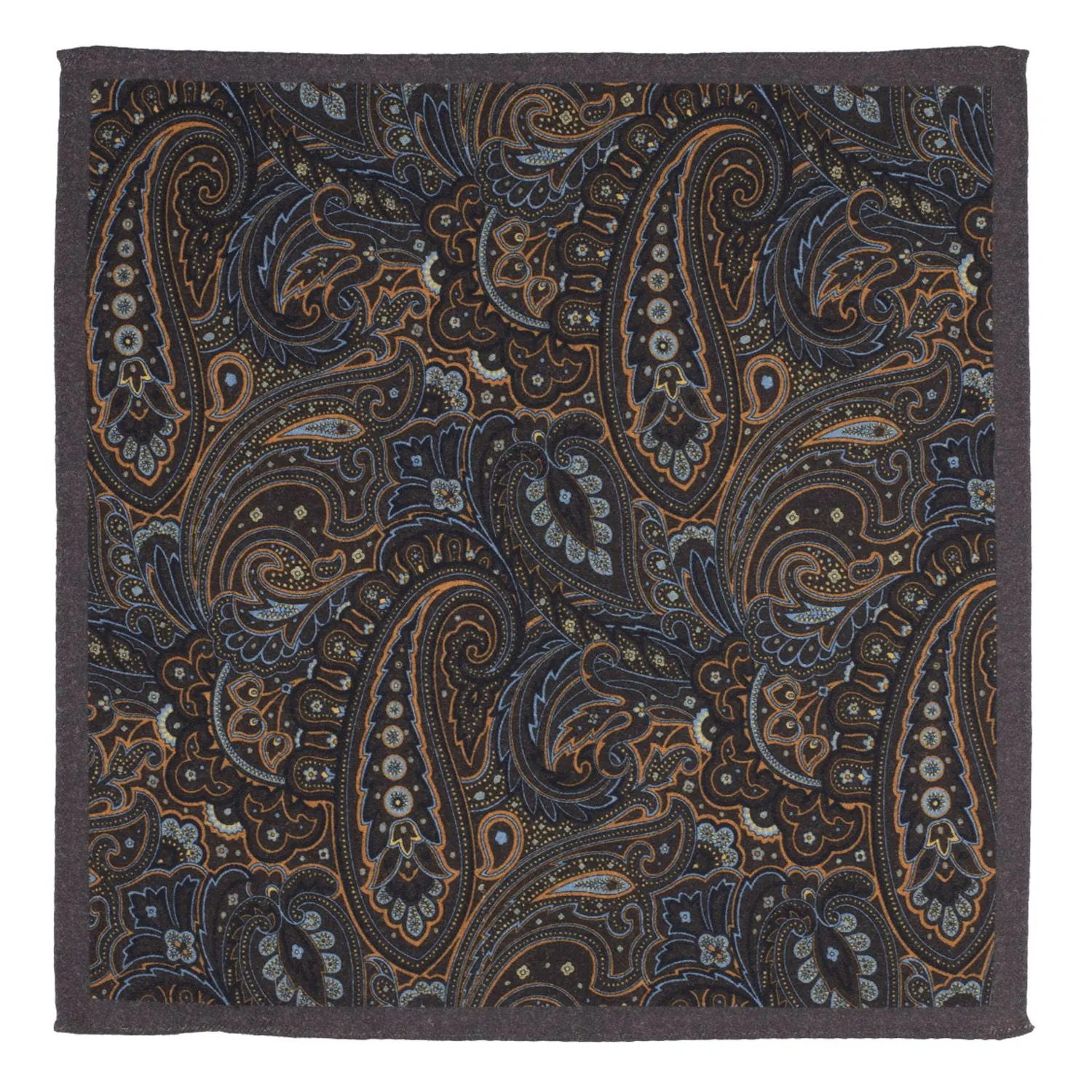 Brown Paisley Pocket Square for Men