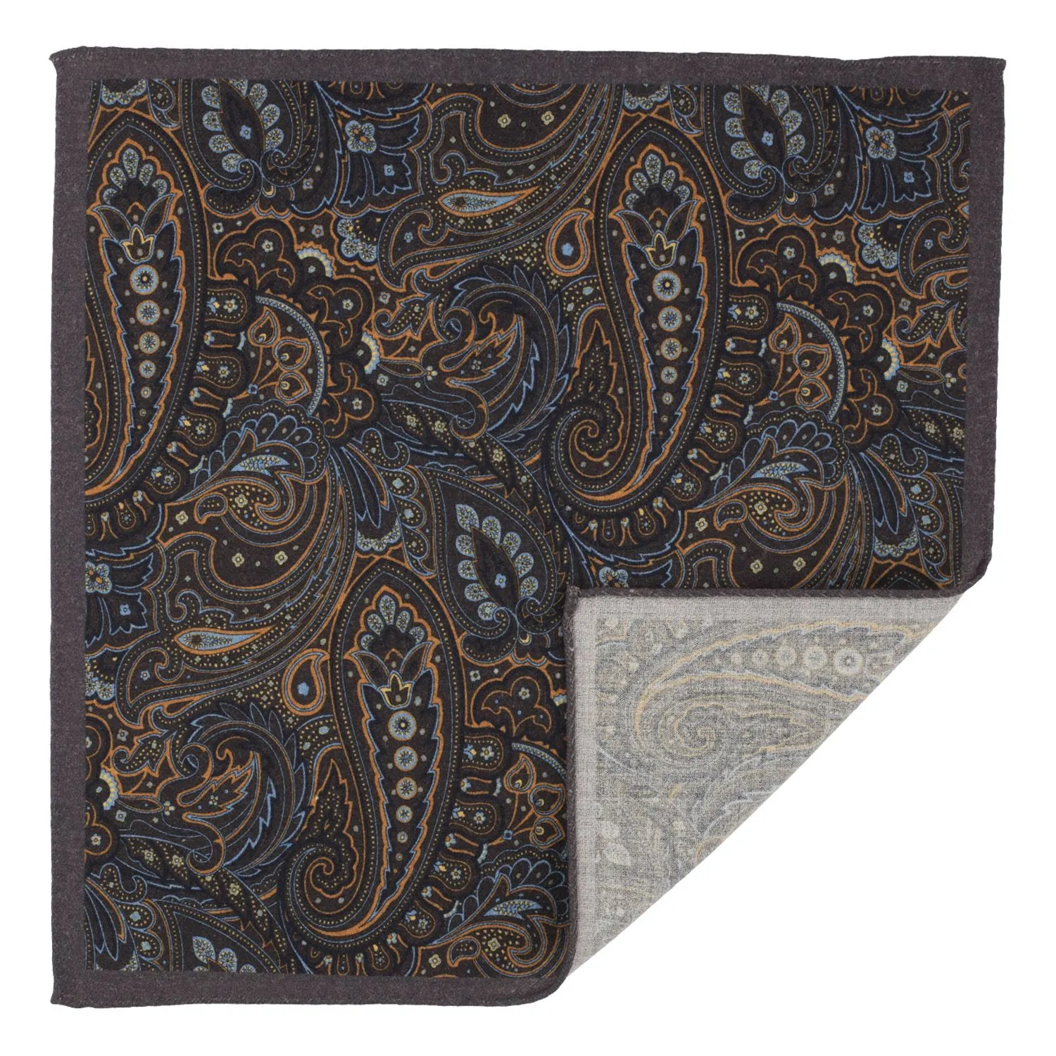 Brown Paisley Pocket Square for Men