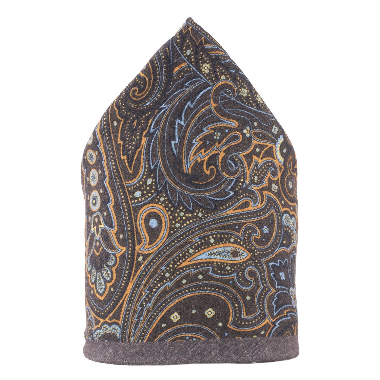 Brown Paisley Pocket Square for Men