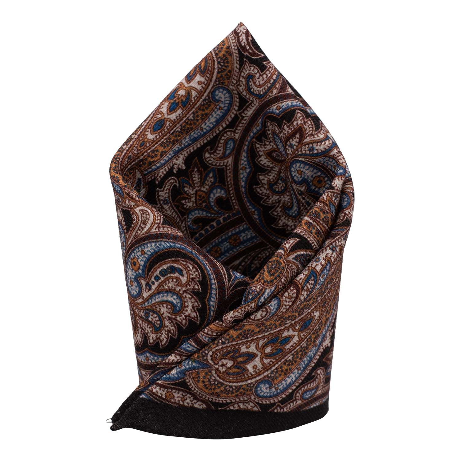 Black Paisley Pocket Square for Men
