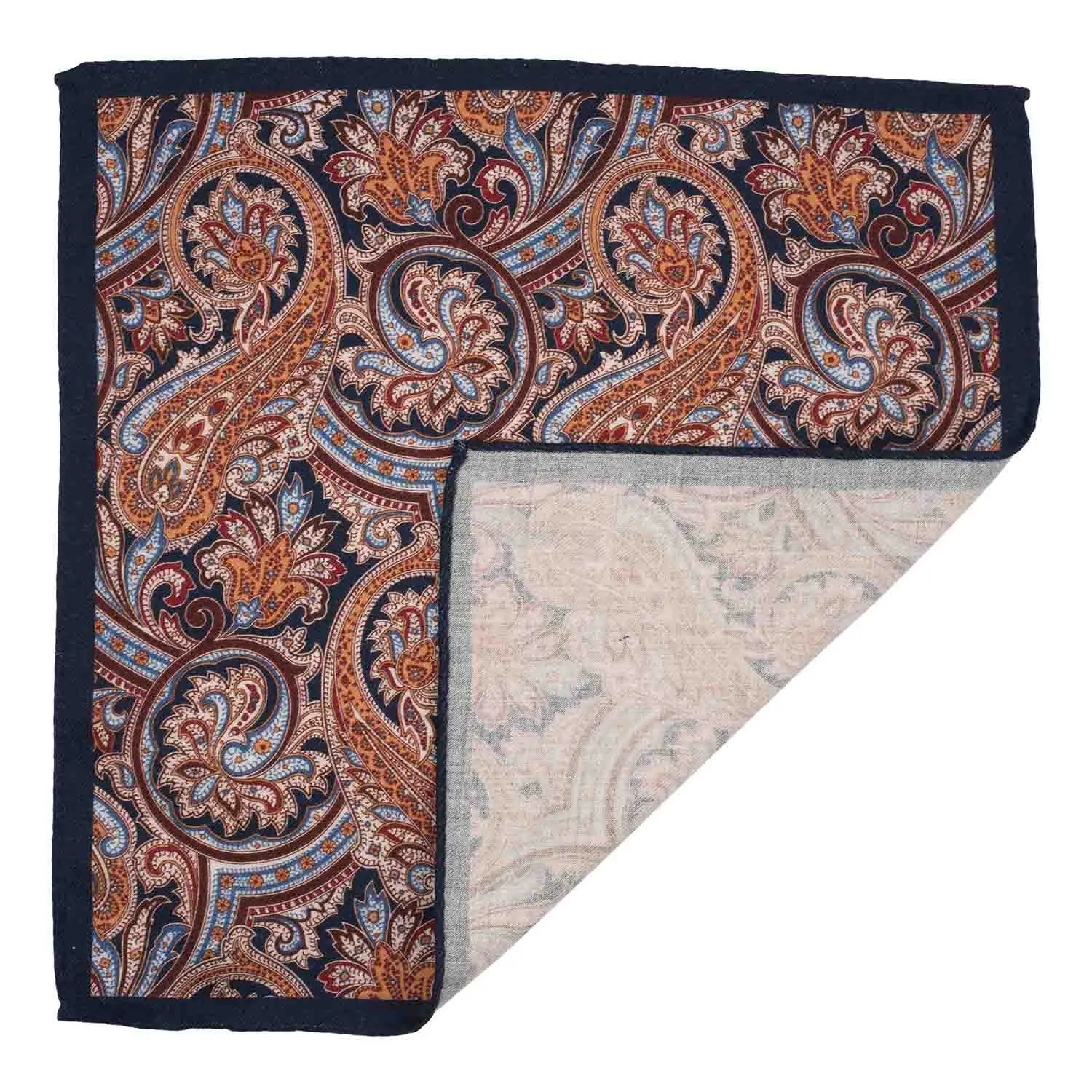 Blue Paisley Pocket Square for Men