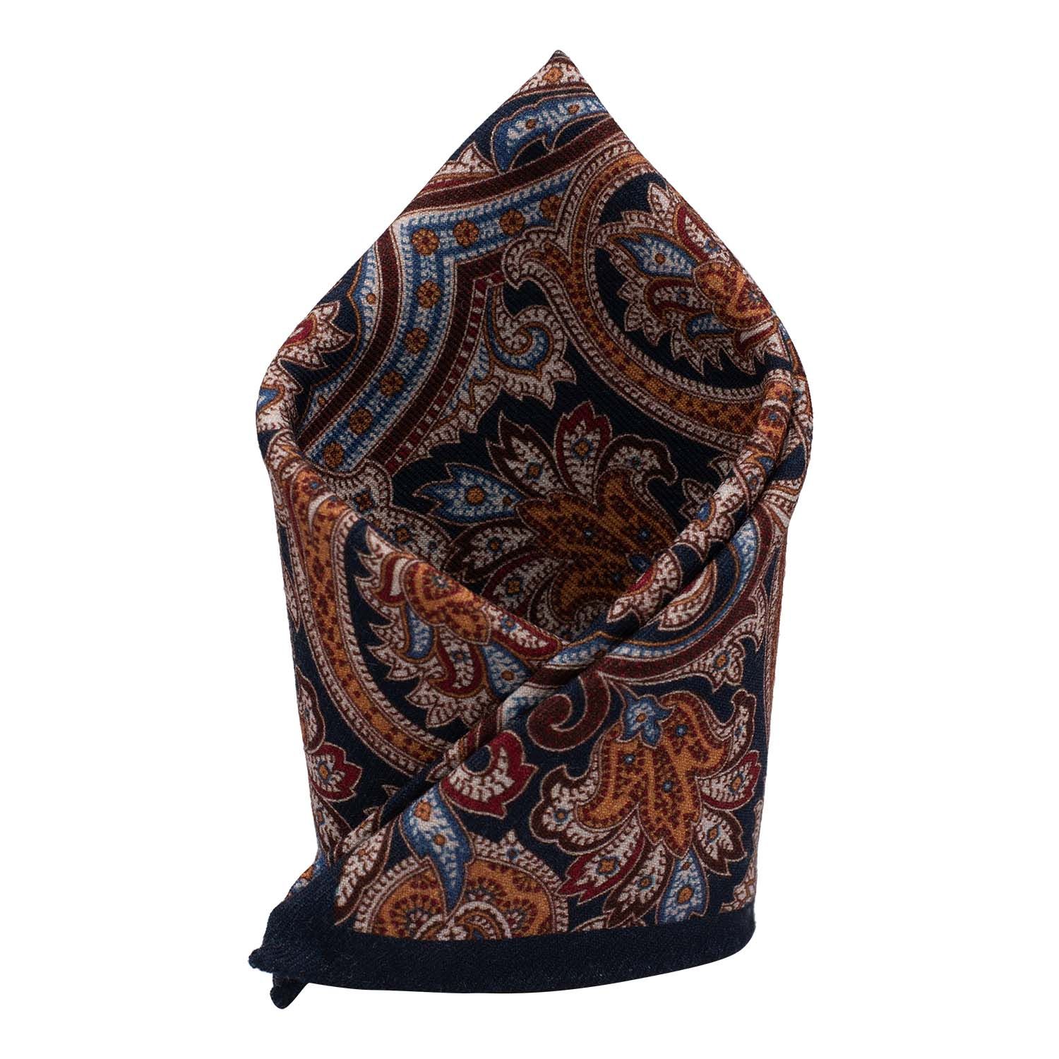 Blue Paisley Pocket Square for Men