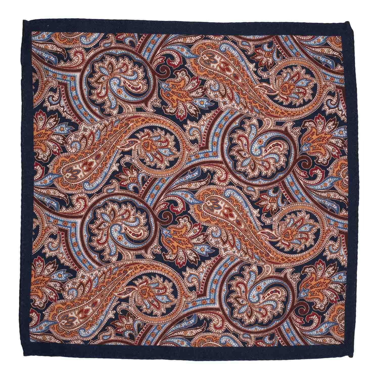 Blue Paisley Pocket Square for Men