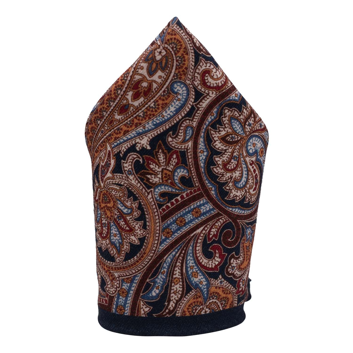 Blue Paisley Pocket Square for Men