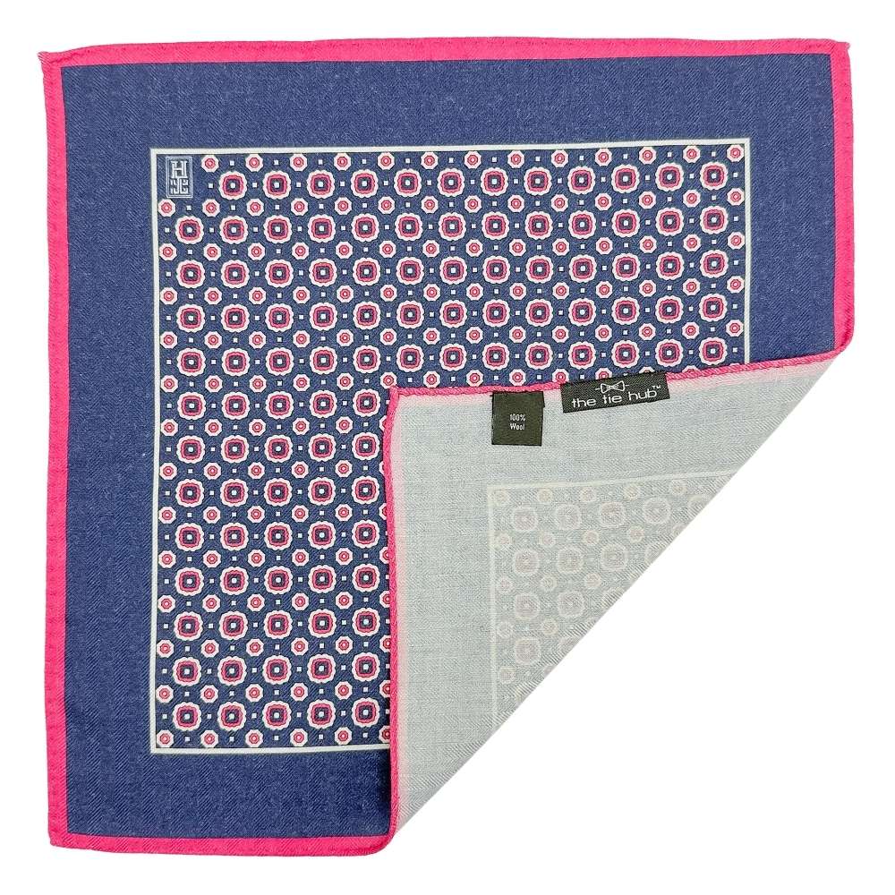 Purple Geometric Pocket Square for Men