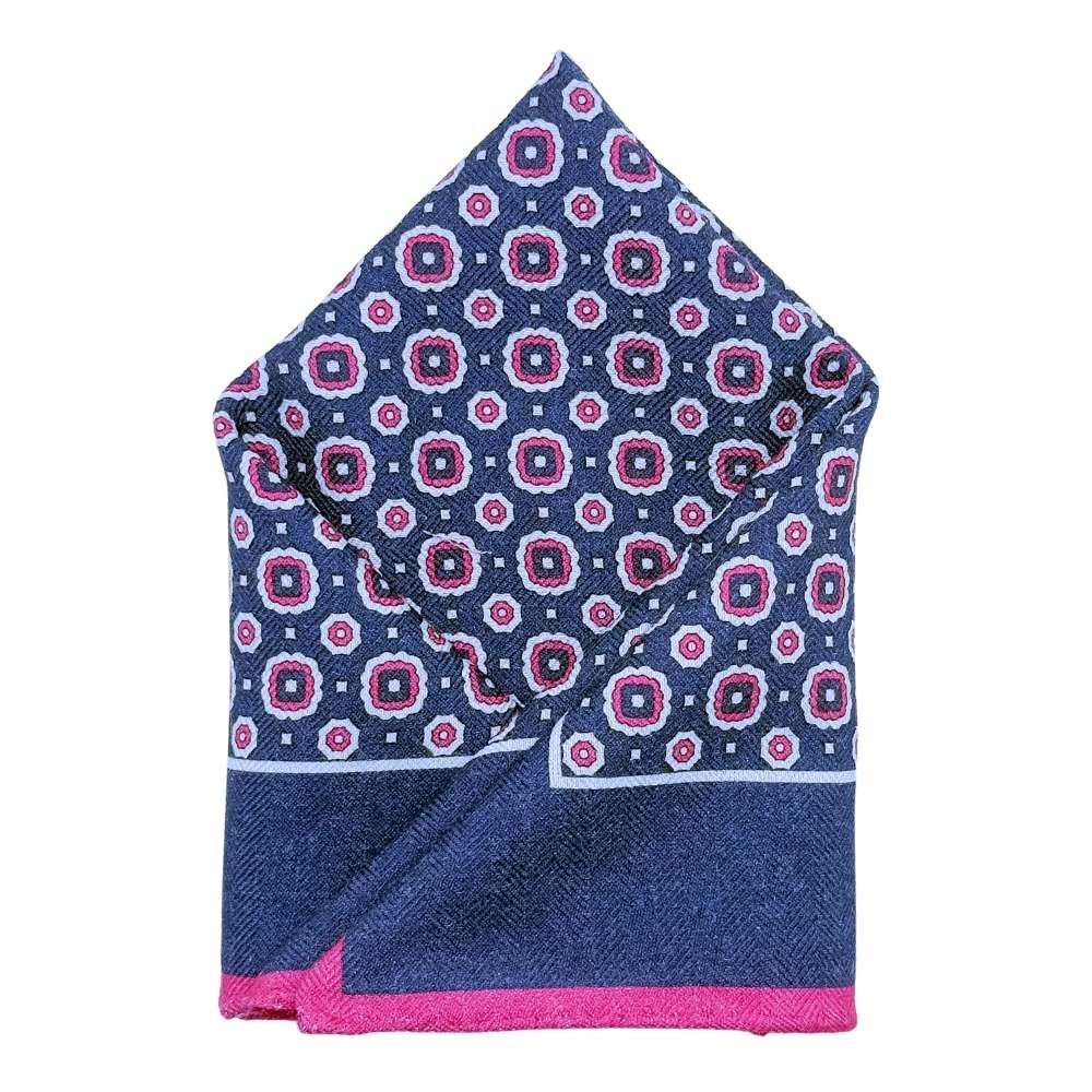 Purple Geometric Pocket Square for Men