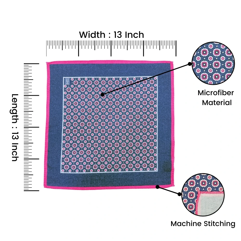 Purple Geometric Pocket Square for Men