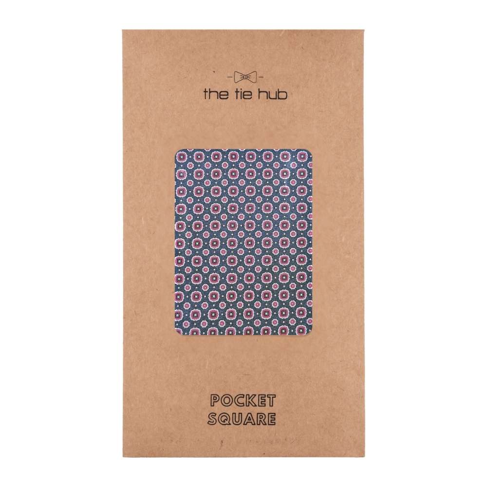Purple Geometric Pocket Square for Men