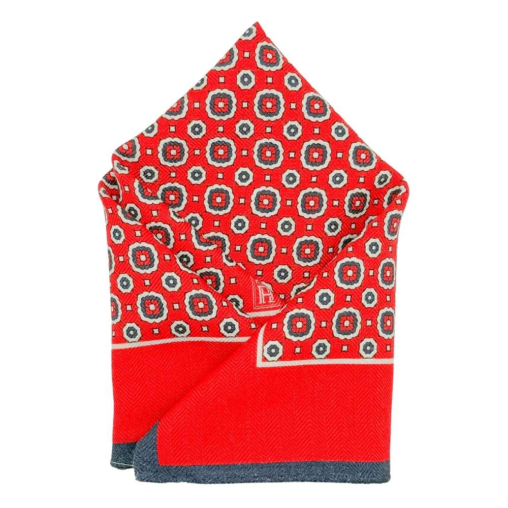 Red Geometric Pocket Square for Men